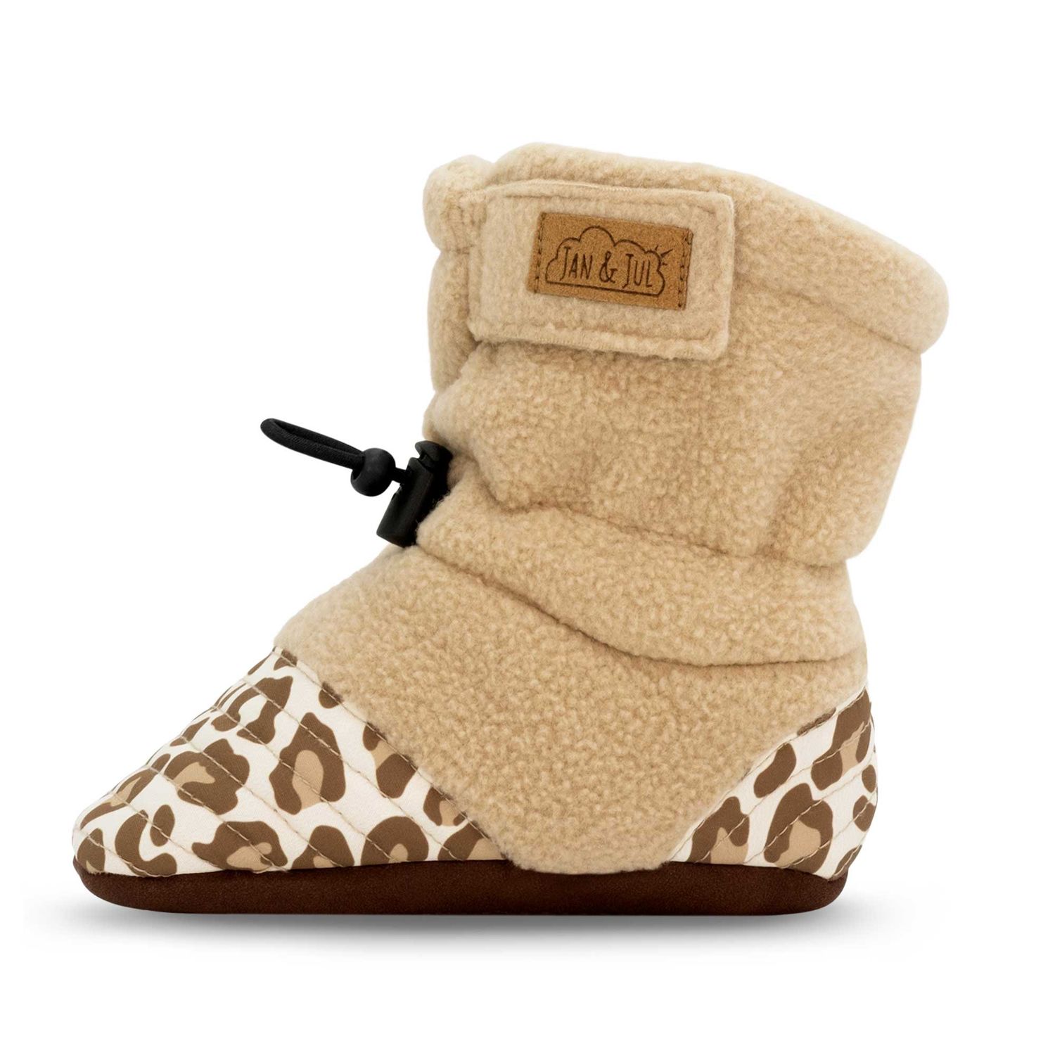 Jan &amp; Jul Stay-Put Cozy Booties- Leopard, Size: S(3-12M)