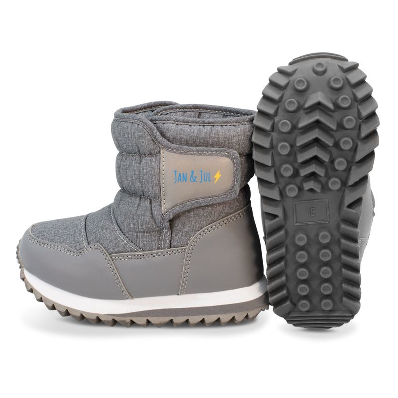 Jan &amp; Jul Toasty-Dry Puffy Winter Boots- Heather Grey