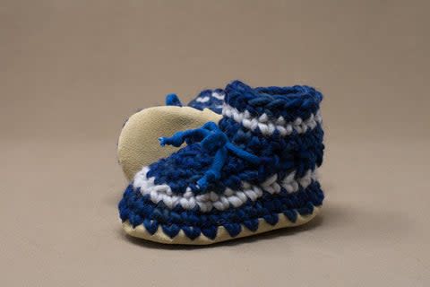 Padraig Cottage Slippers- Denim Stripe
