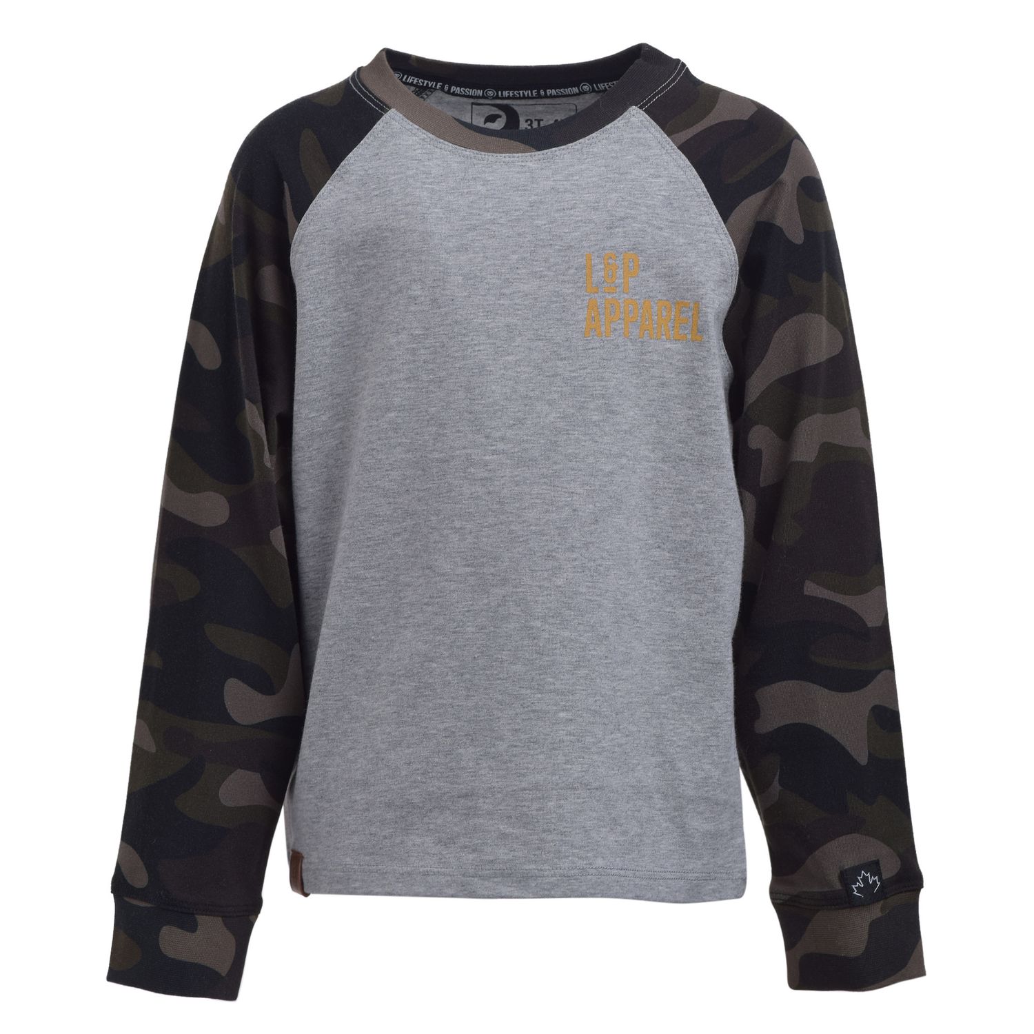 L&amp;P Apparel Long Sleeve T-Shirt- Grey Camo