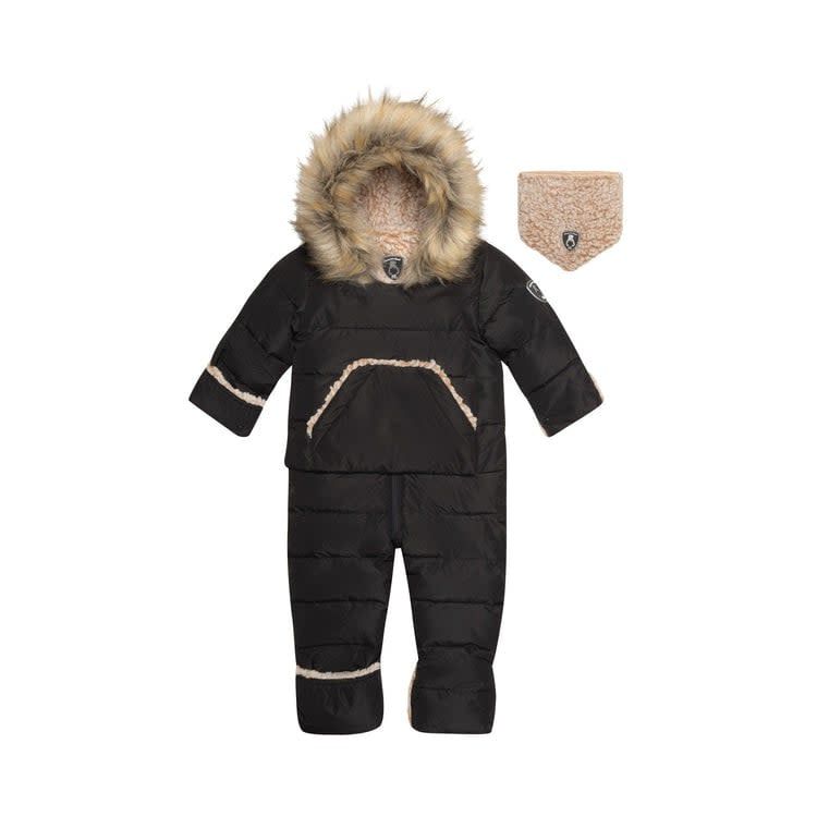 Deux par Deux One Piece Car Seat Adaptive Baby Snowsuit- Blk