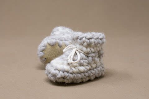 Padraig Cottage Slippers- Grey Stripe