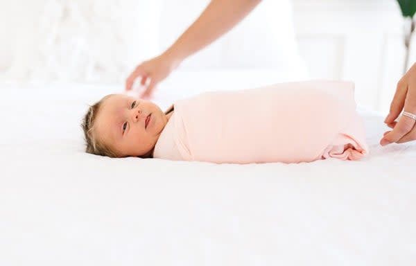 Copper Pearl Swaddle Blanket- Blush