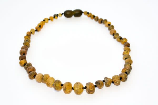 Healing Amber 18&quot; Necklace- Raw Olive