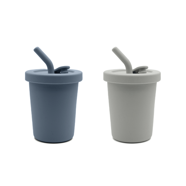 Nouka Straw Cup 8oz 2pk- Ocean/Storm
