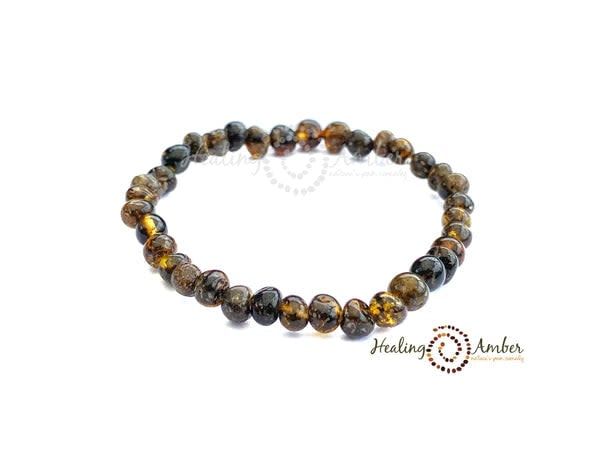 Healing Amber 18&quot; Necklace- Molasses Olive