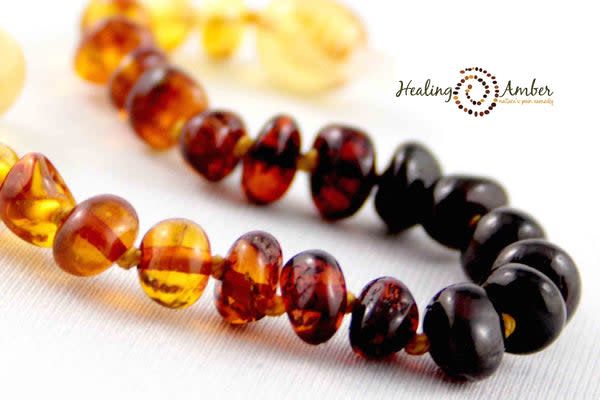 Healing Amber 15&quot; Necklace- Rainbow