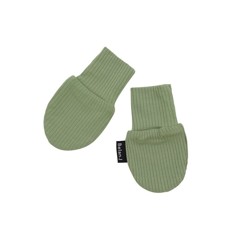 Belan. J Ribbed Bamboo Non-Scratch Mittens- Clover