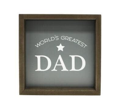 Worlds Greatest Dad Square 6x6 Wooden Sign