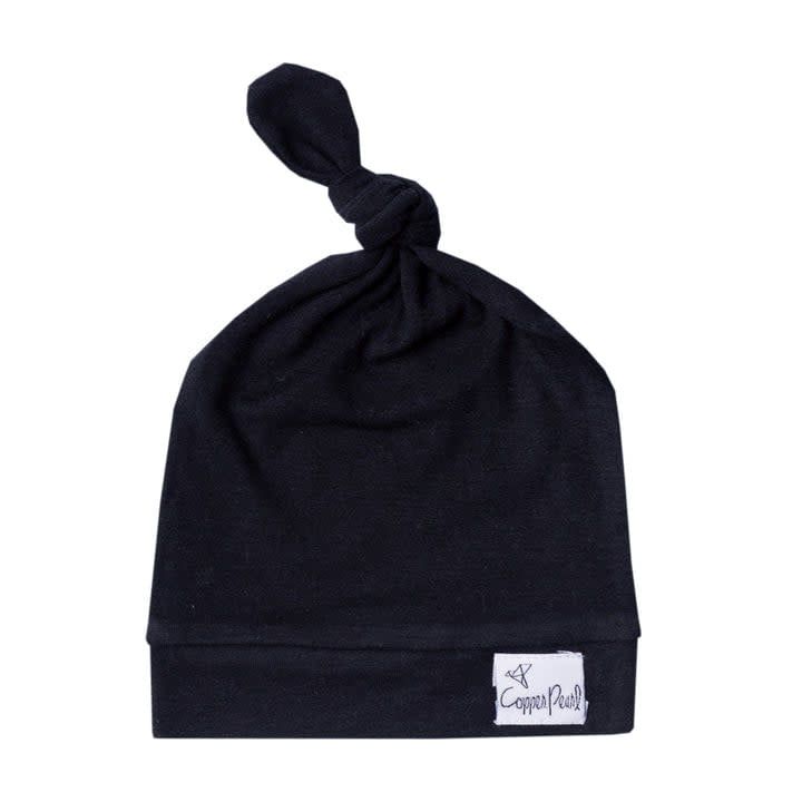 Copper Pearl Top Knot Hat- Midnight