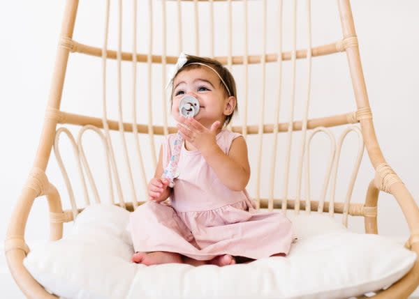 Copper Pearl Binky Clip Set- Bloom