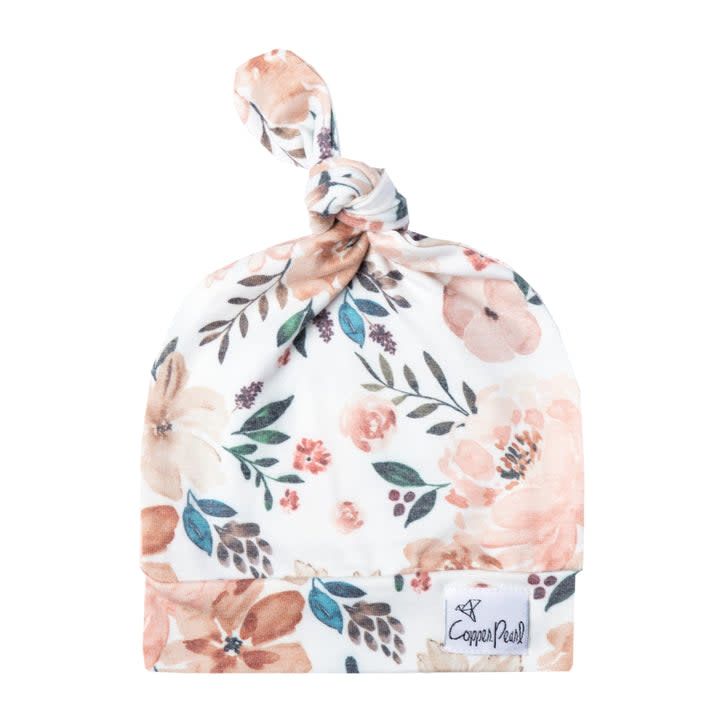 Copper Pearl Top Knot Hat- Autumn