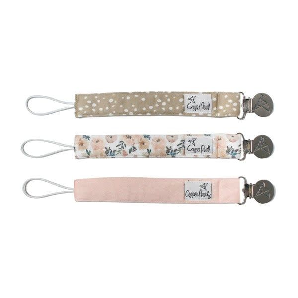 Copper Pearl Binky Clip Set- Autumn