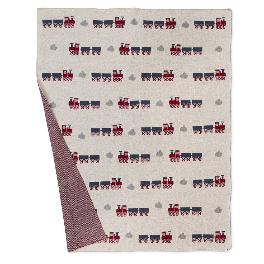 Knit Baby Throw Blanket, Color: Train