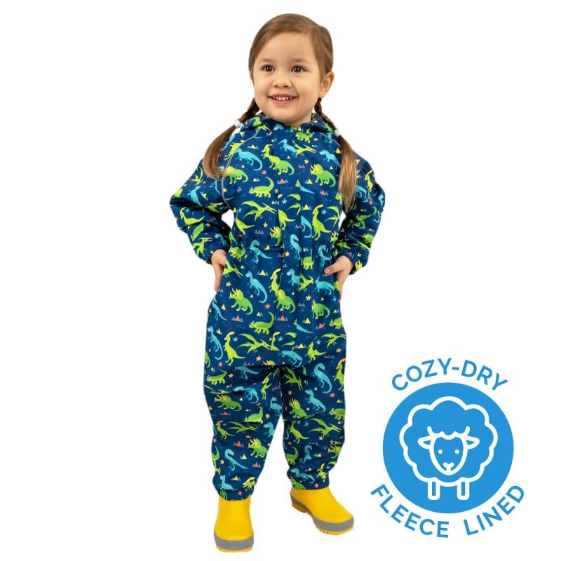 Jan &amp; Jul Cozy Dry Waterproof Play Suit, Color: Dinoland, Size: 1T