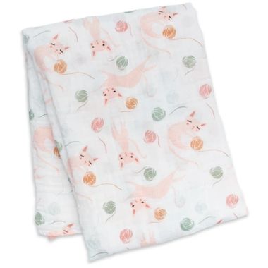 Lulujo Cotton Muslin Swaddle Blanket, Color: Kitty