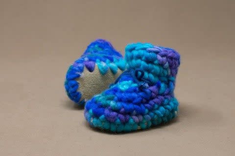 Padraig Cottage Slippers- Blue Multi, Size: NB (0-3M)