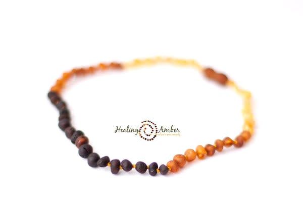Healing Amber 18&quot; Necklace- Raw Rainbow