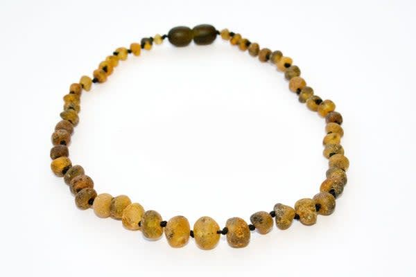 Healing Amber 13&quot; Necklace- Raw Olive