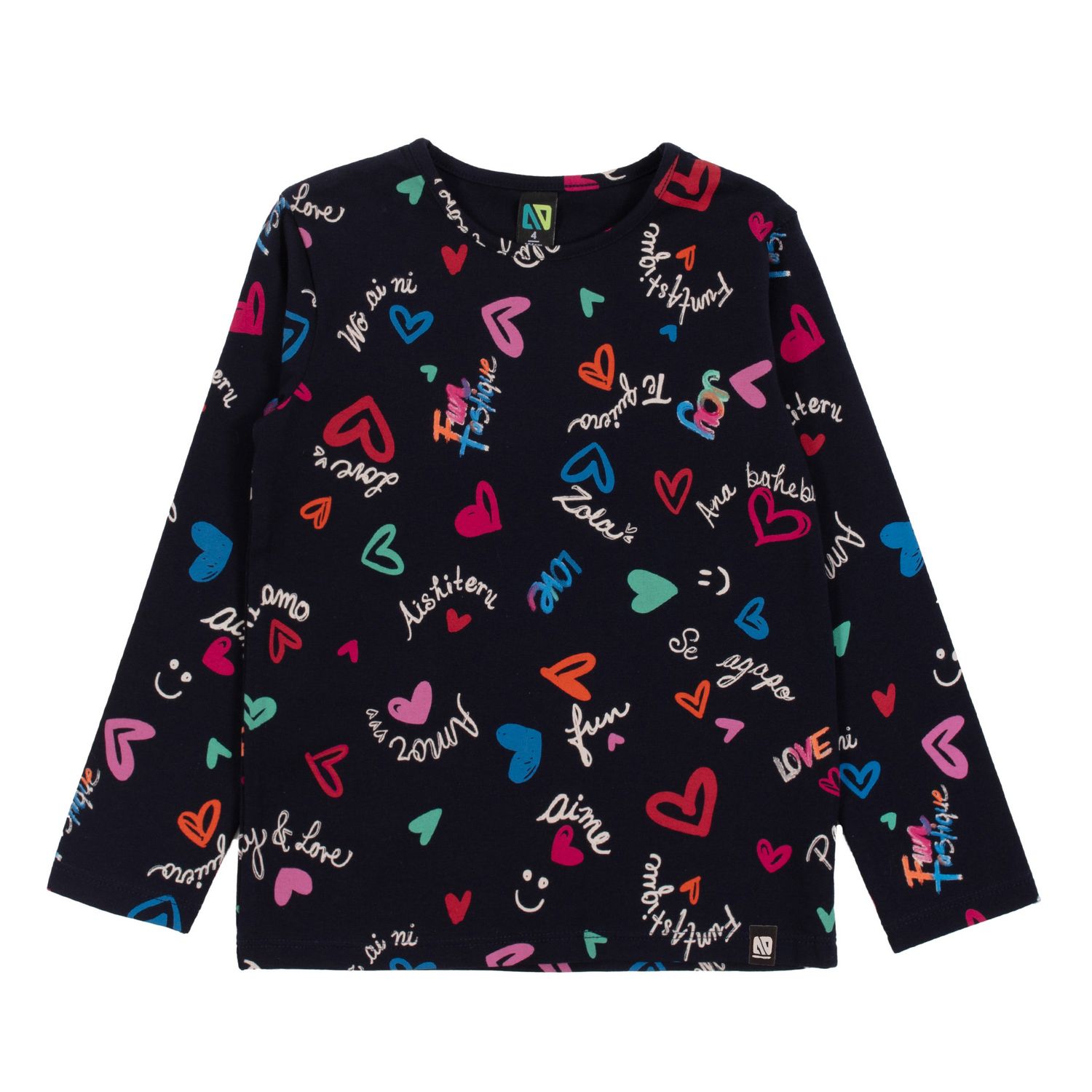 Nano LS Scribble Tee- Navy, Size: 2