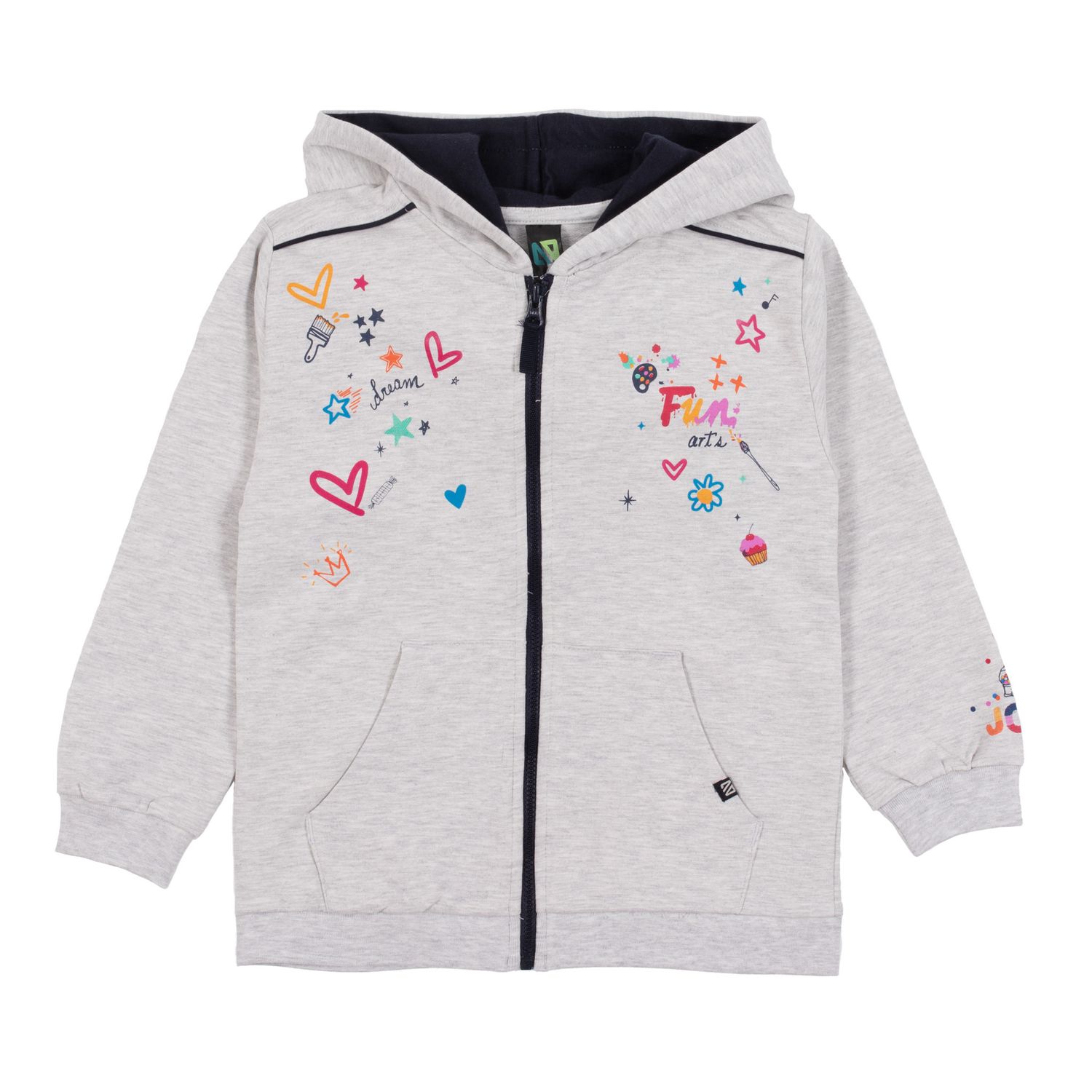 Nano Scribble Hoodie- Ivory Mix, Size: 2