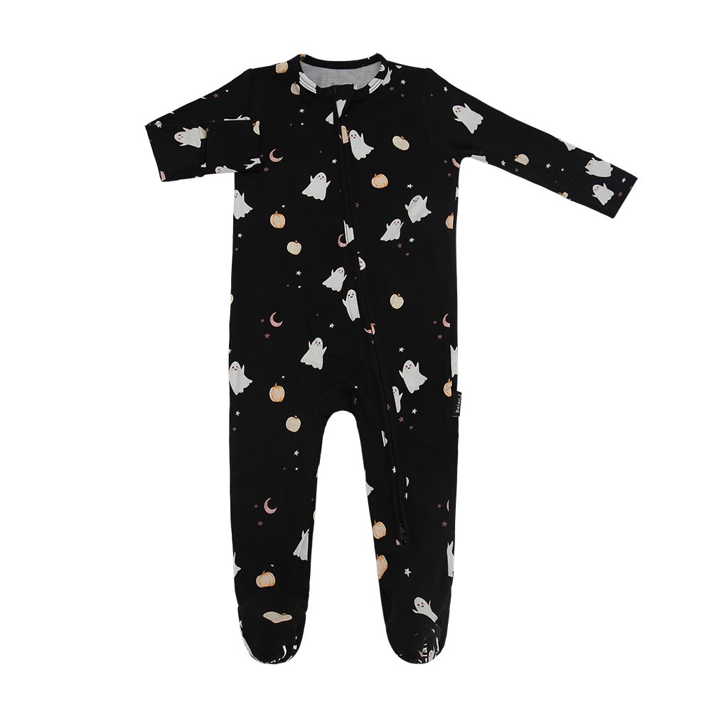 Belan.J Footed Zipper Sleeper- Ghosts, Size: NB