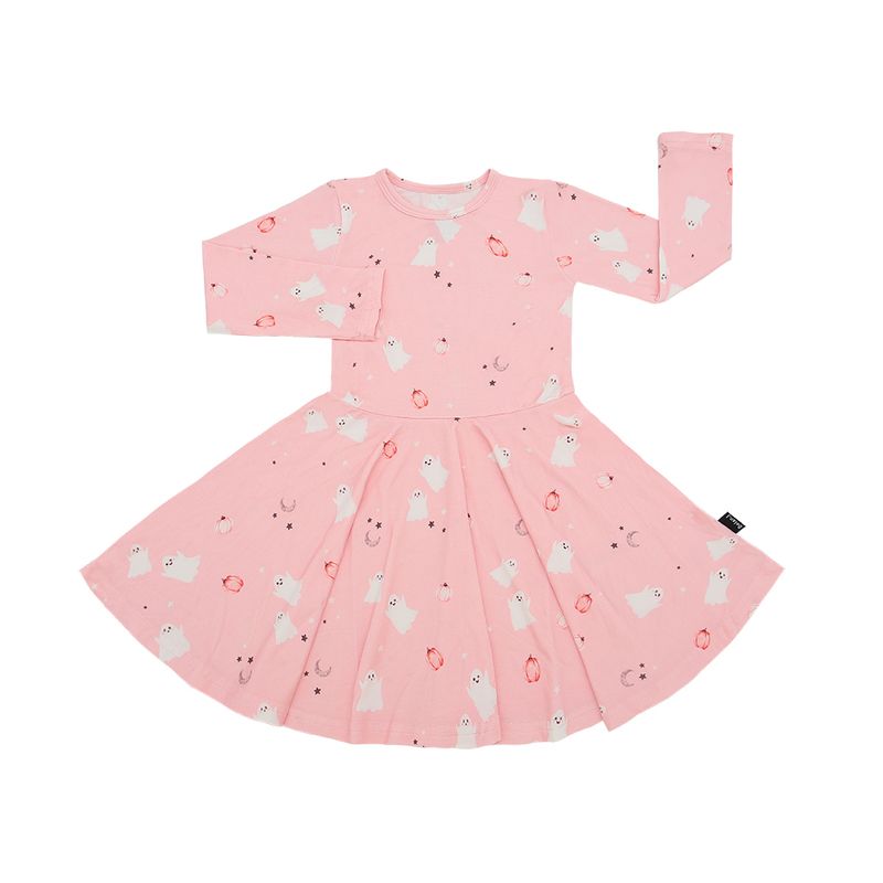 Belan.J L/S Twirl Dress- Pink Ghosts