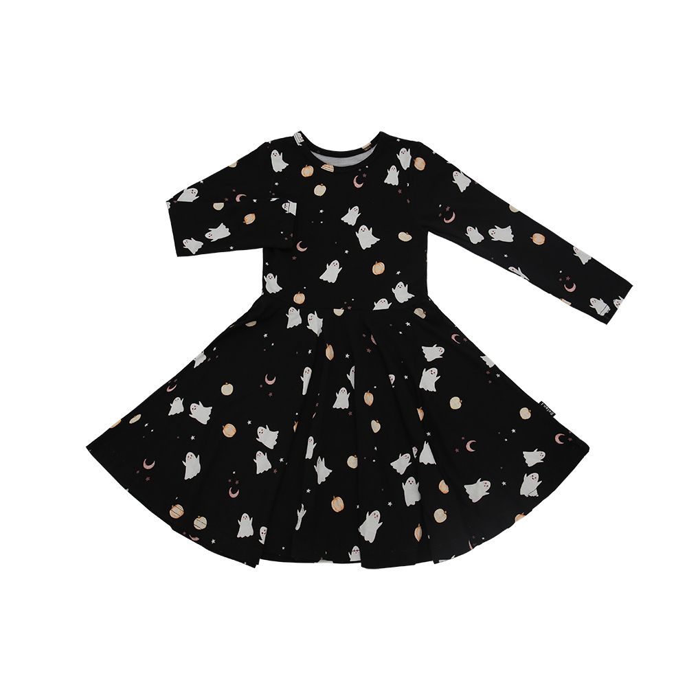 Belan.J L/S Twirl Dress- Ghosts, Size: 18-24M