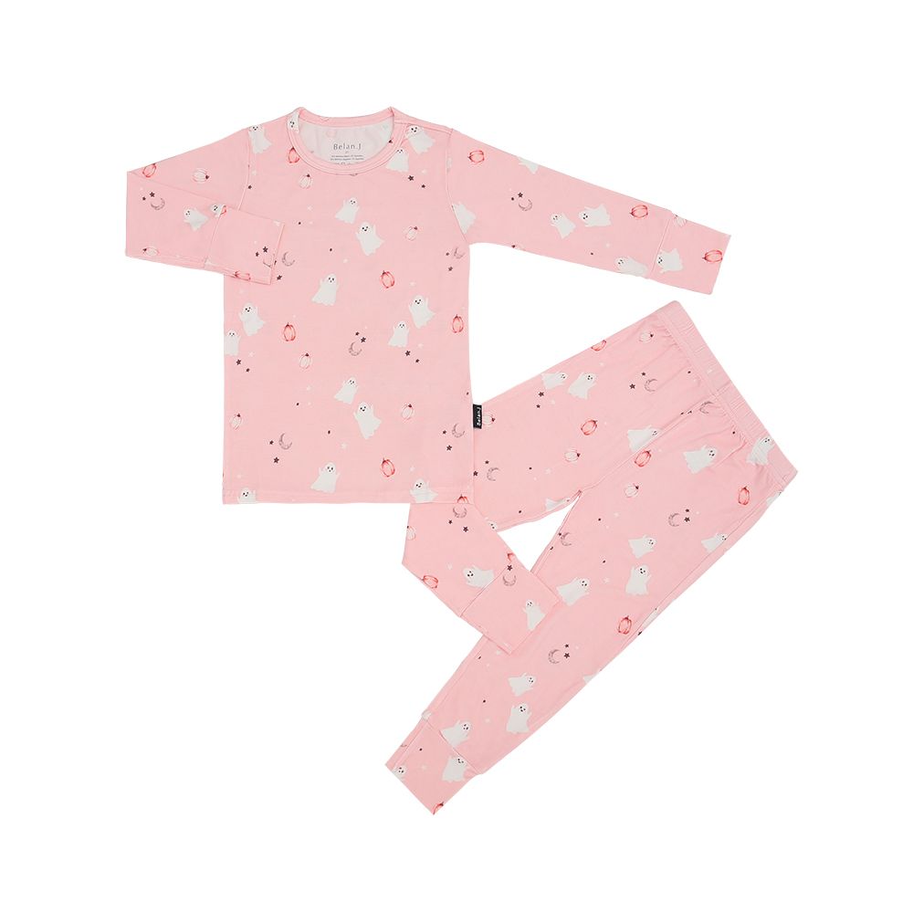 Belan.J L/S PJ Set- Pink Ghosts, Size: 3T