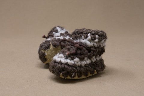 Padraig Cottage Slippers- Brown Stripe, Size: NB (0-3M)