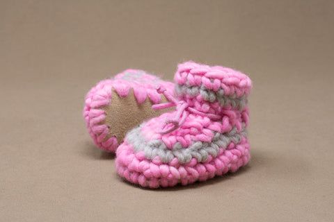 Padraig Cottage Slippers- Pink Stripe, Size: NB (0-3M)