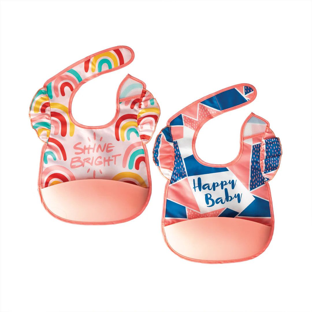 Tiny Twinkle Silicone Pocket Bib 2pk- Shine Bright