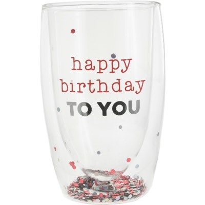 Happy Birthday Glass