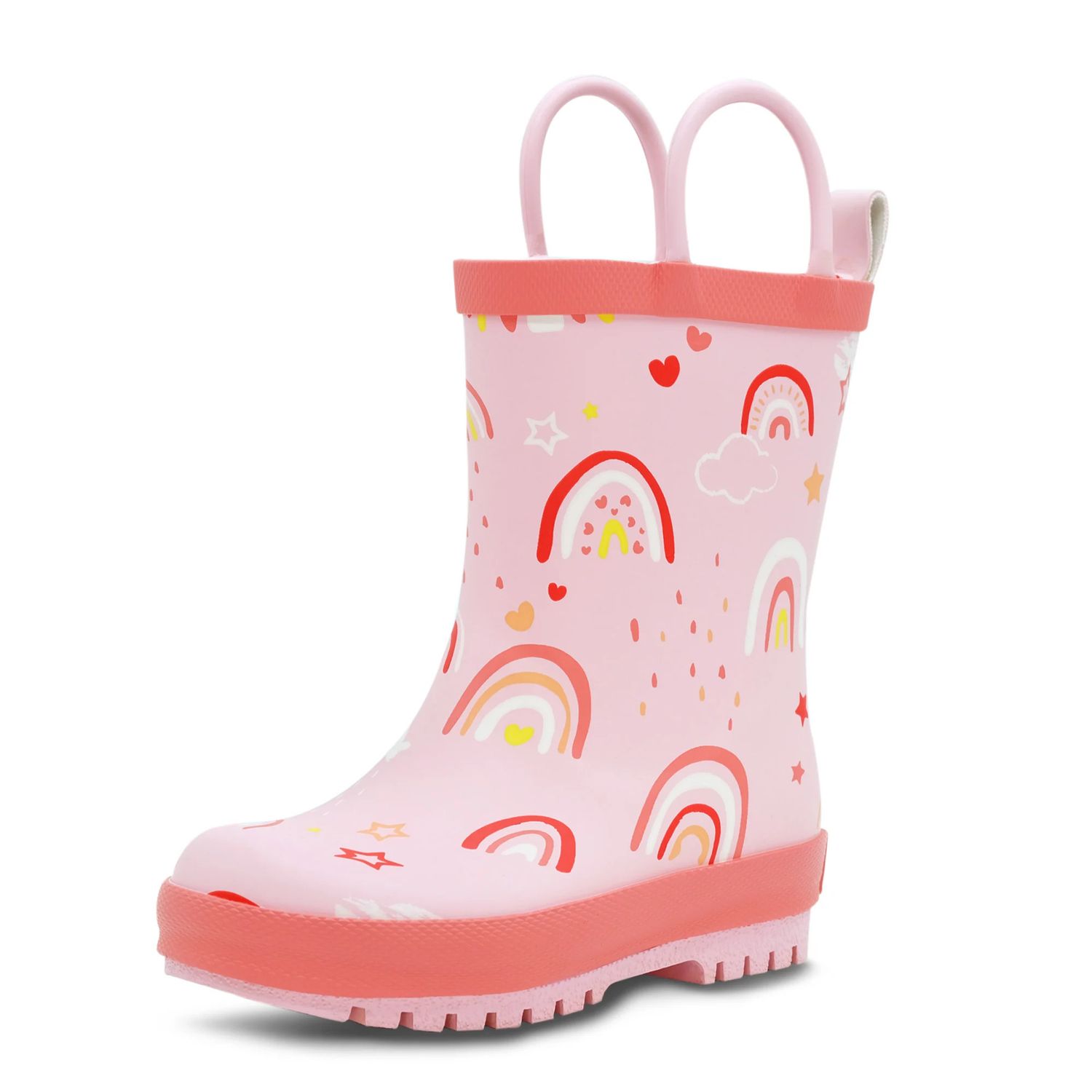 Jan &amp; Jul Puddle-Dry Rain Boots- Pink Rainbow, Size: 5