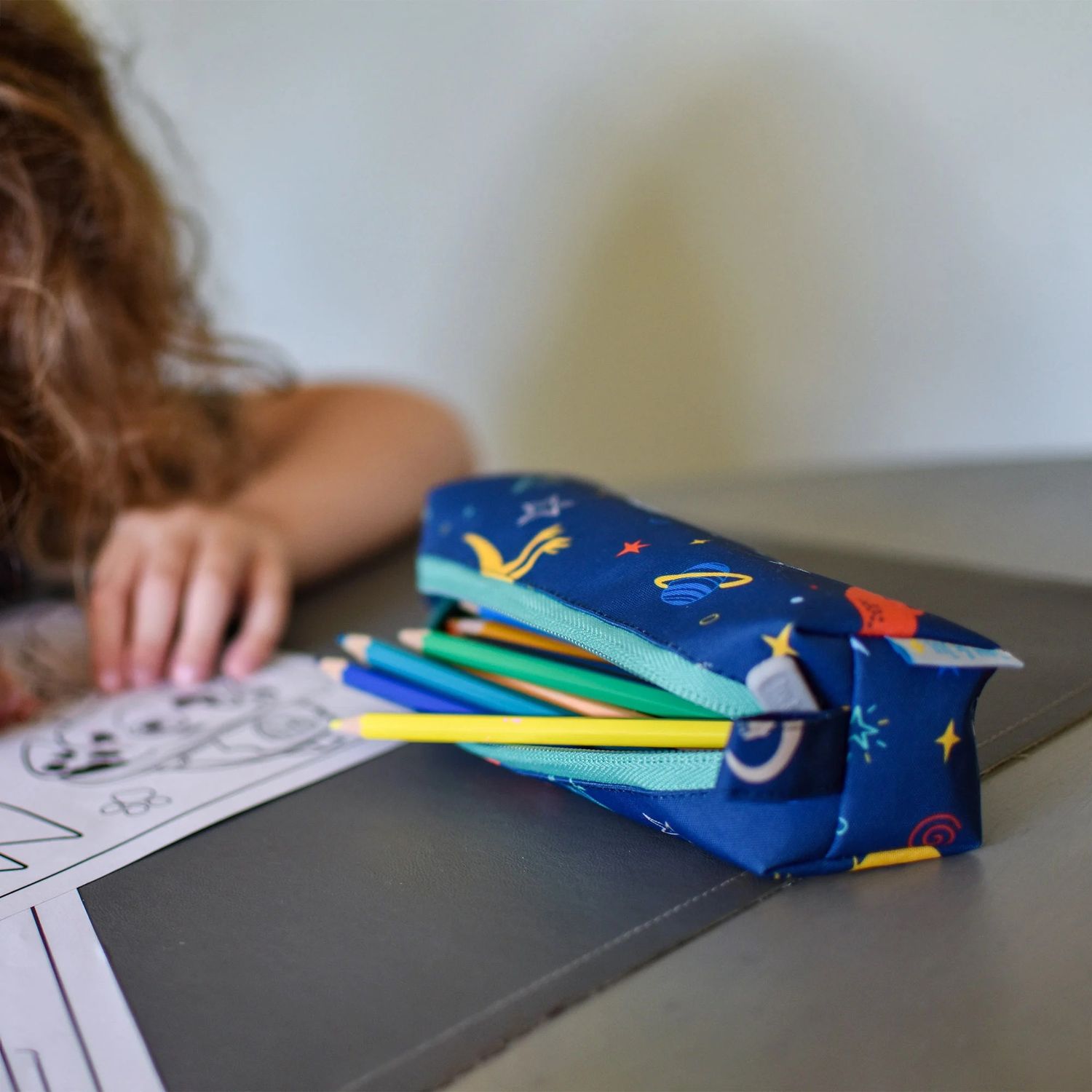 Jan &amp; Jul Pencil Case- Space Dinos