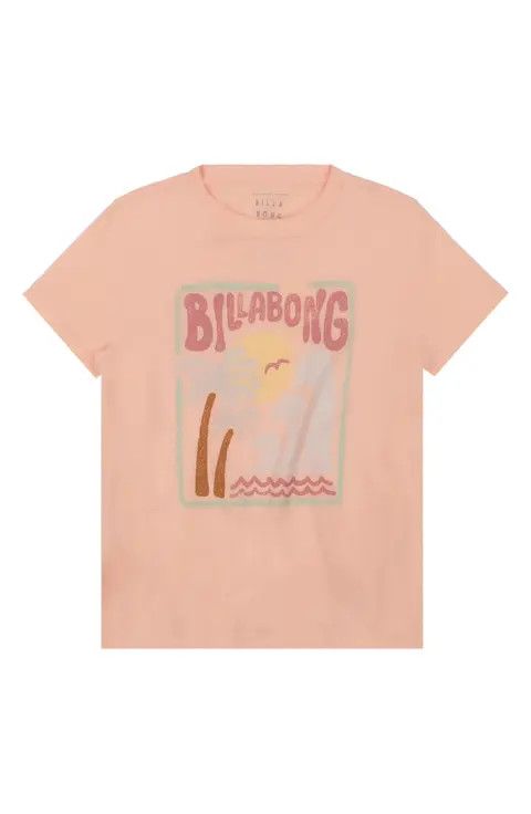 Billabong Girl Stamped Wave Tee- Peach