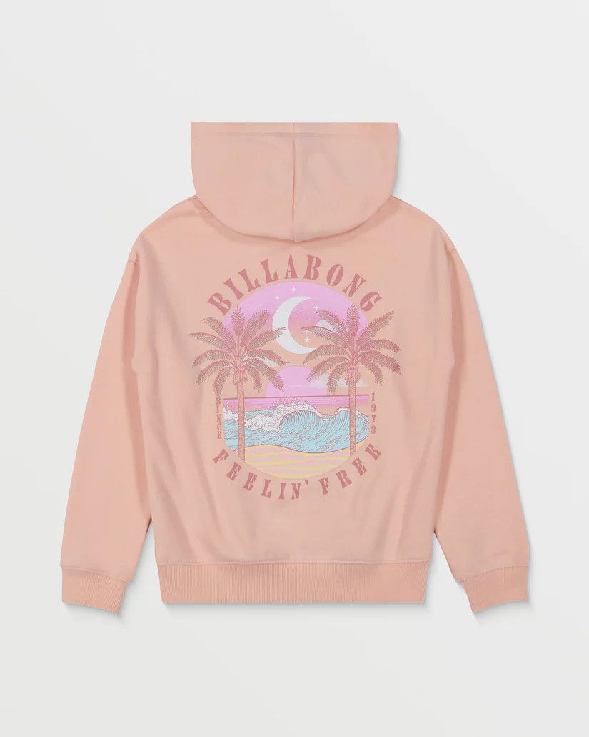 Billabong Girls&#39; Feeling Free Hoodie- Peach, Size: XS
