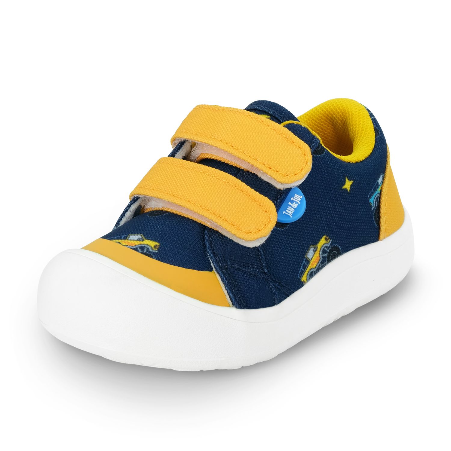 Jan &amp; Jul Mini Canvas Sneakers- Big Trucks, Size: 4