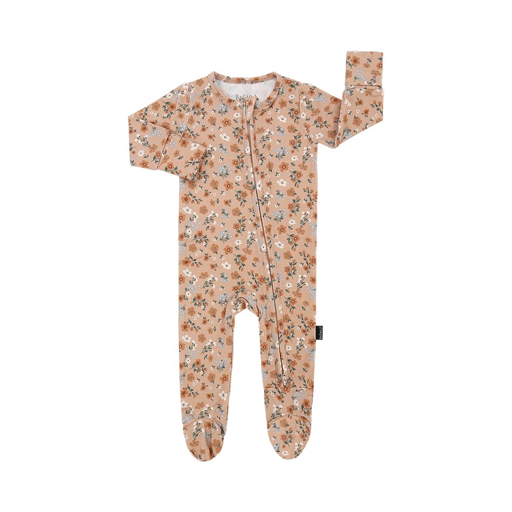 Belan.J Footed Zipper Sleeper- Amber Garden, Size: NB