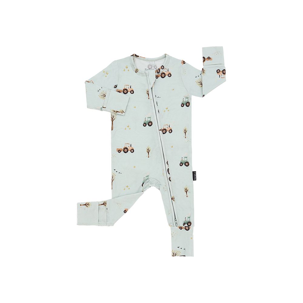 Belan.J Footless Zipper Sleeper- Tractors, Size: 6-12M