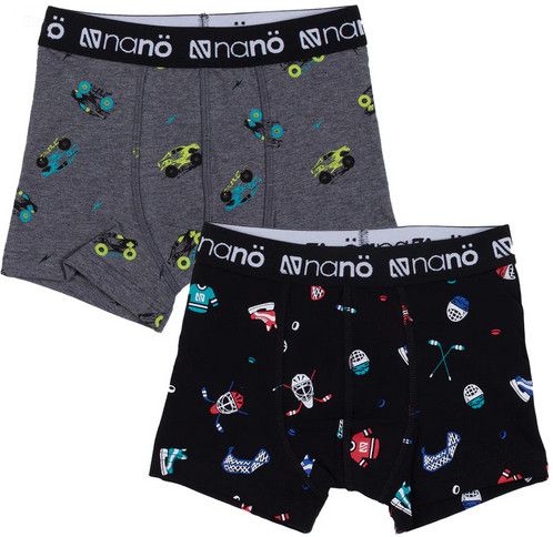 Nano Boys 2pk Boxers- Cars/Hockey, Size: 2/3