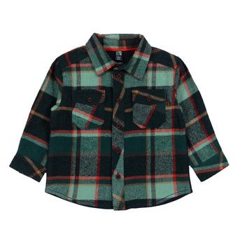Nano Boys Plaid Button Up- Forest, Size: 6M