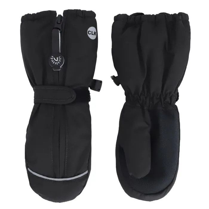 Calikids Front Zip Waterproof Mitten- Blk, Size: Baby(12-24M)