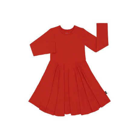 Belan.J L/S Twirl Dress- Santa Red
