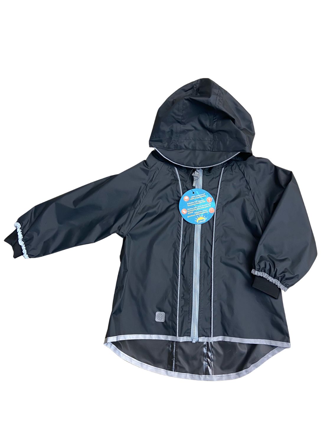 Calikids Shell Rain Jacket- Black, Size: 2T