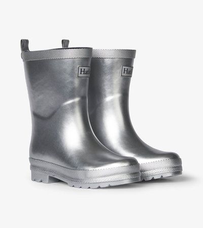 Hatley Rain Boots, Color: Silver Shimmer, Size: 4
