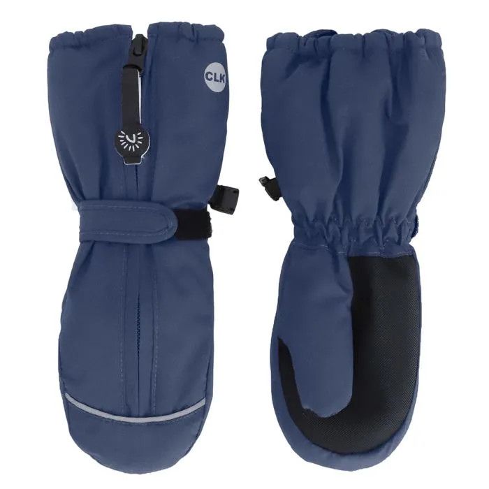 Calikids Front Zip Waterproof Mitten- Blue, Size: Baby(12-24M)