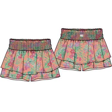 Roxy Girls Better Days Skort- Peach Pink, Size: 4
