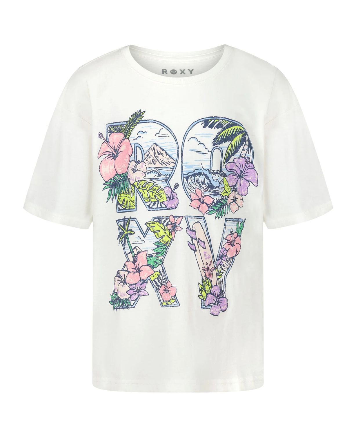 Roxy Girls Paradisus Oversized Tee- Coconut Milk, Size: 4