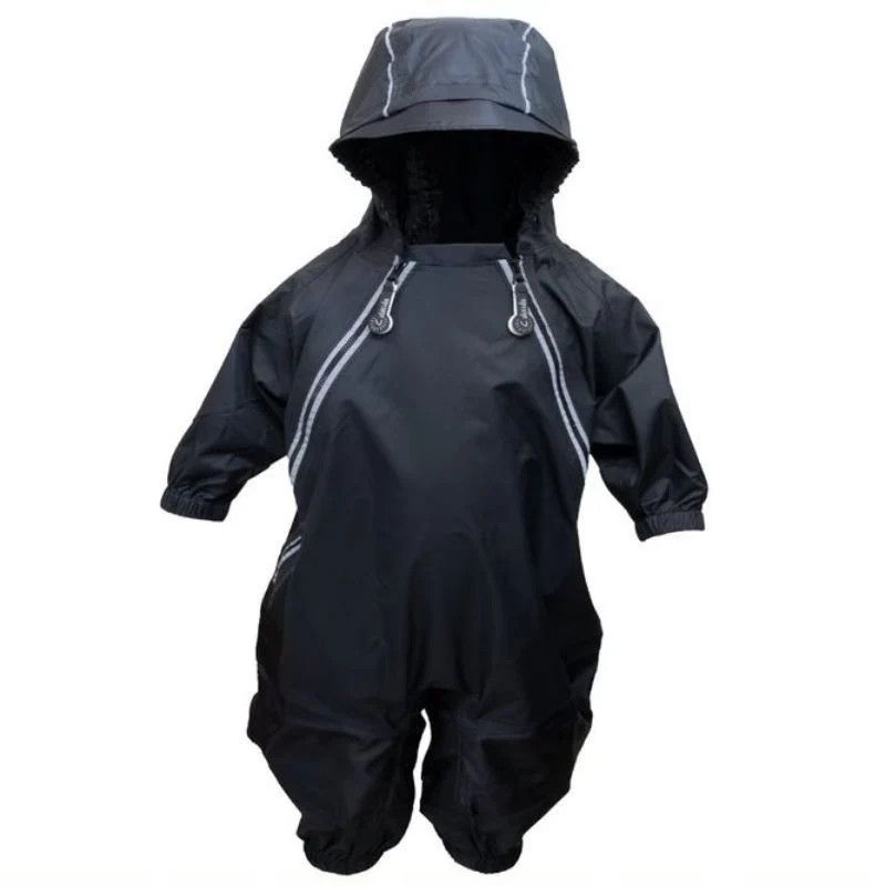Calikids One Piece Rain Suit- Blk, Size: 4T